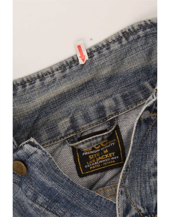 Lee Womens Crop Denim Jacket Reino Unido 12 Algodão Azul Médio