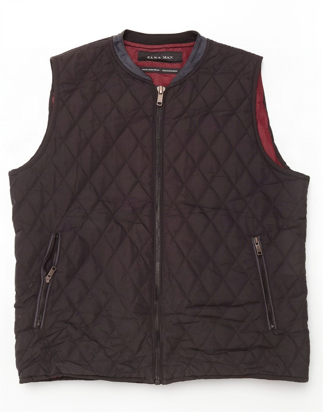 Colete acolchoado masculino Zara UK 42 XL preto