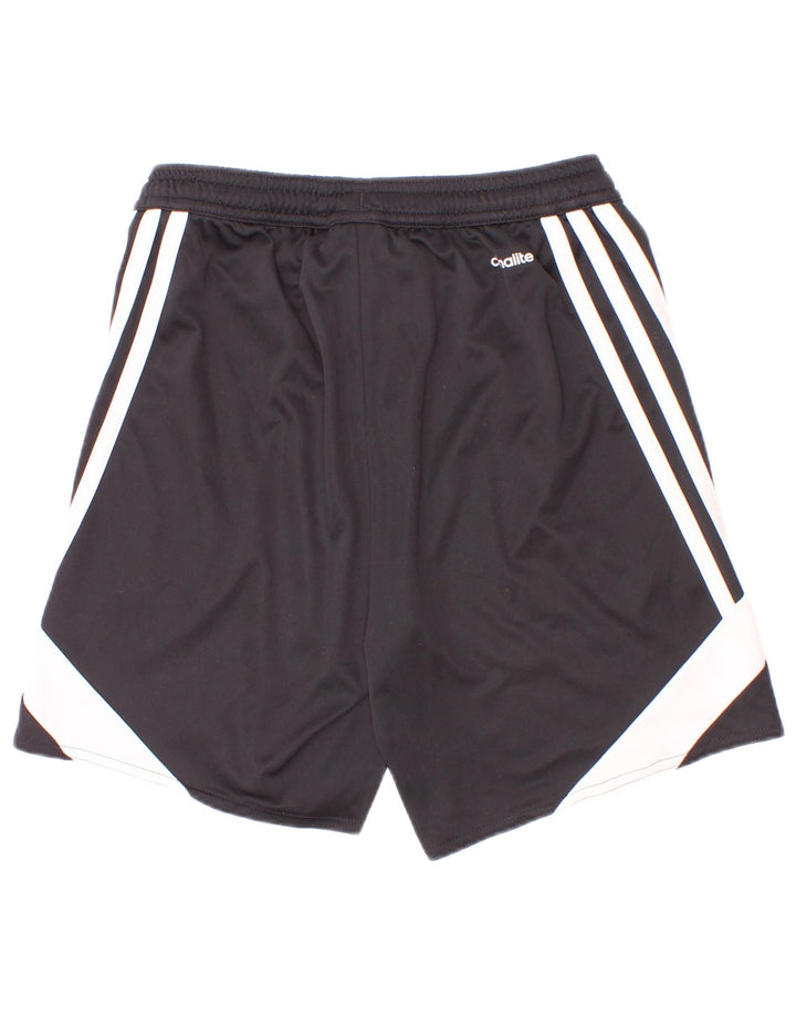 Shorts esportivos masculinos Adidas 9-10 anos médio preto colorblock poliéster