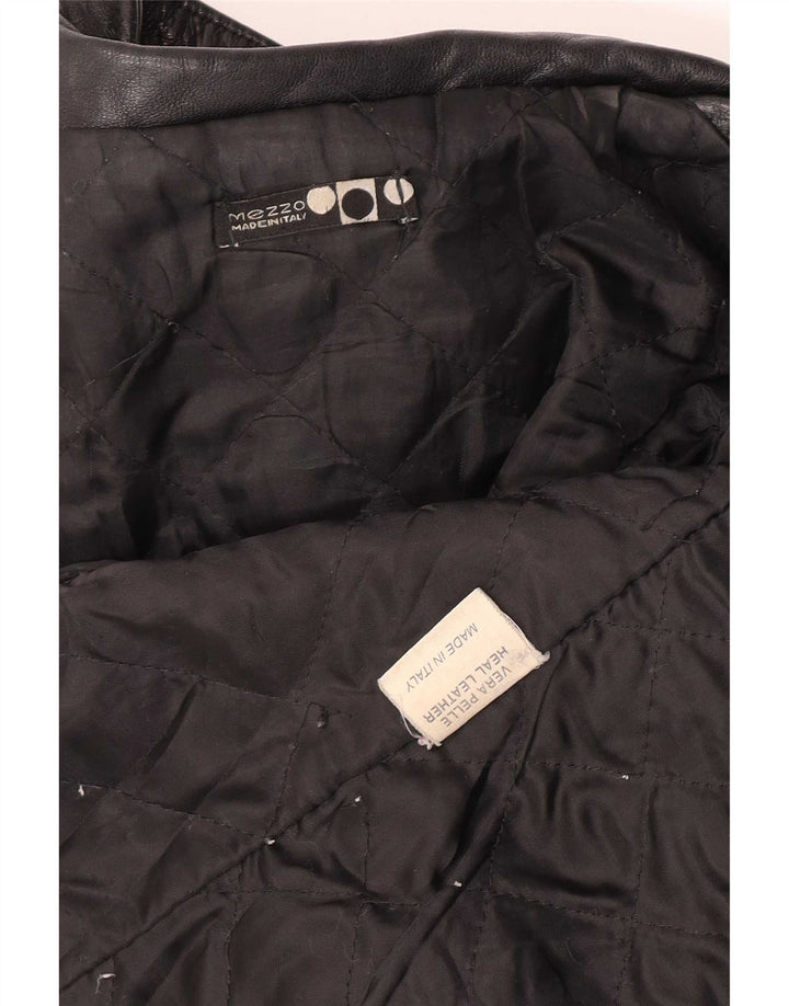 Jaqueta blazer feminina vintage com 3 botões IT 46 couro preto grande