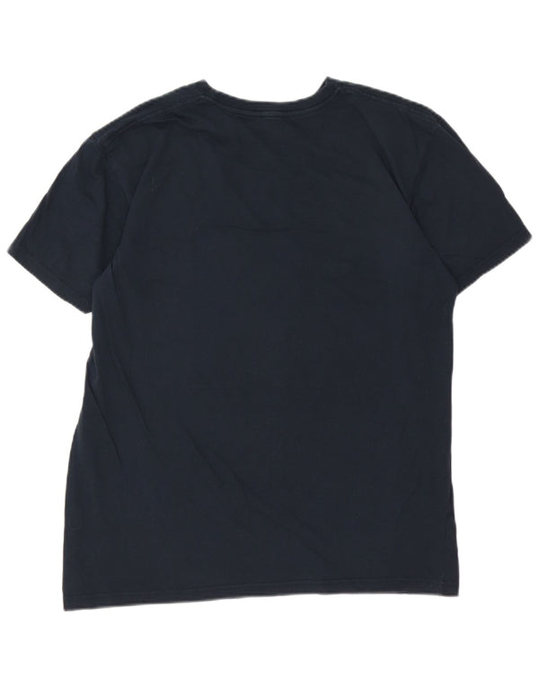 Camiseta masculina Quiksilver Regular Fit gráfica de algodão azul marinho médio