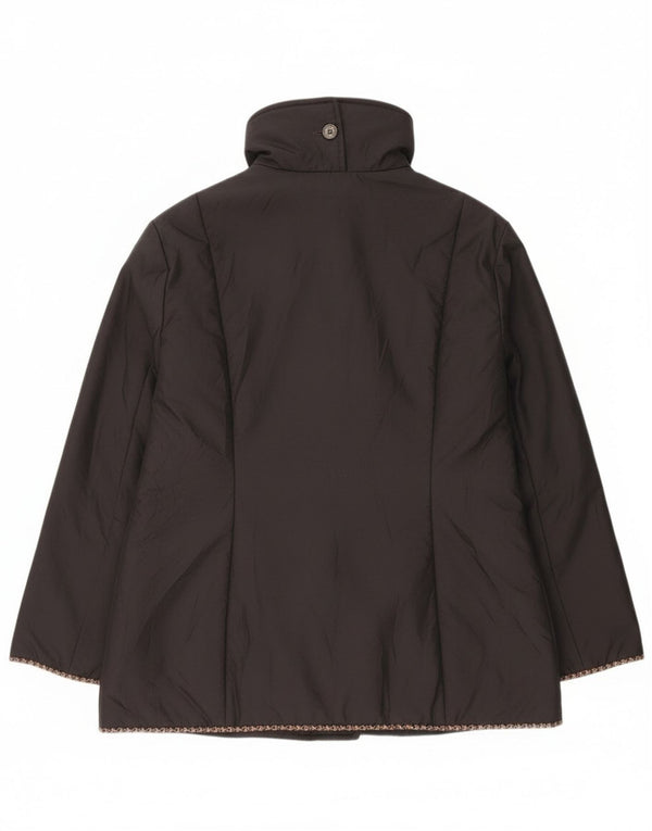 Jaqueta corta-vento feminina vintage IT 48 XL poliéster preto