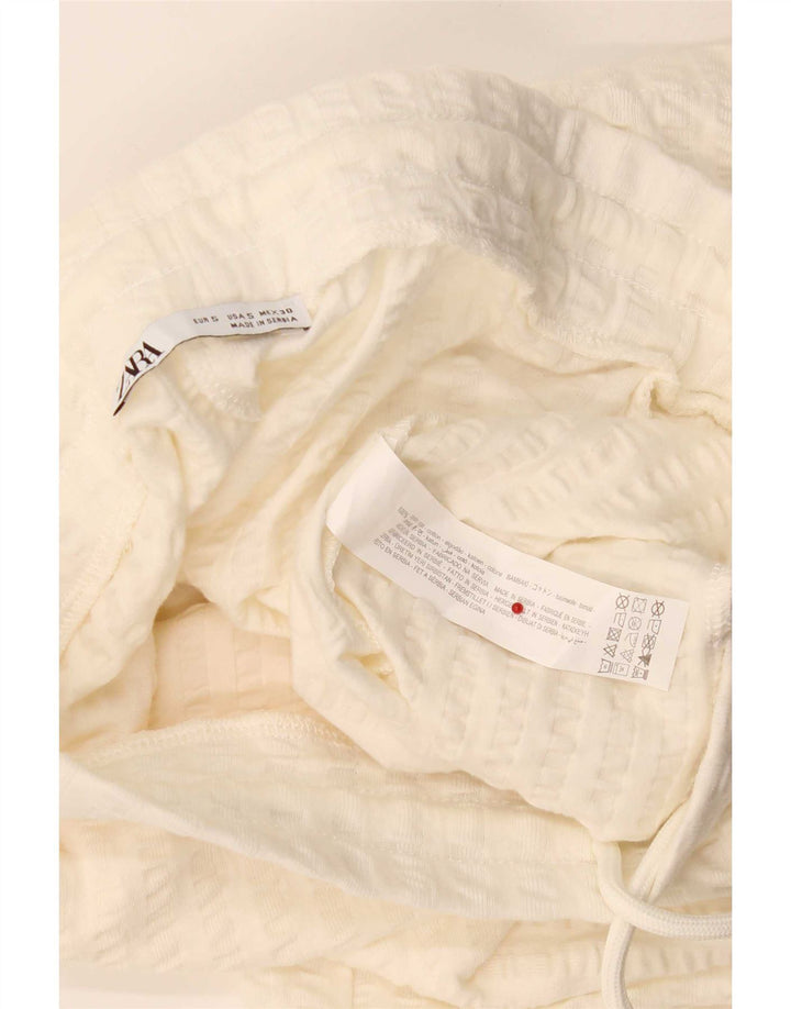 Zara Shorts esportivos masculinos pequenos de algodão listrado branco