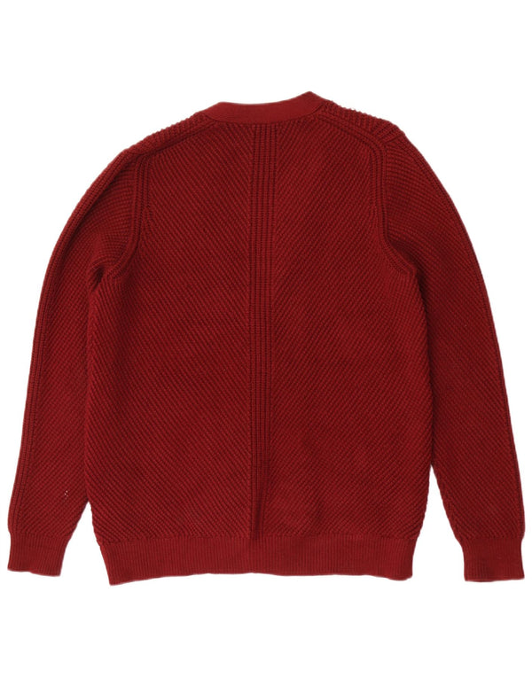 Suéter feminino Marks & Spencer Autograph Cardigan Reino Unido 12 viscose vermelha média