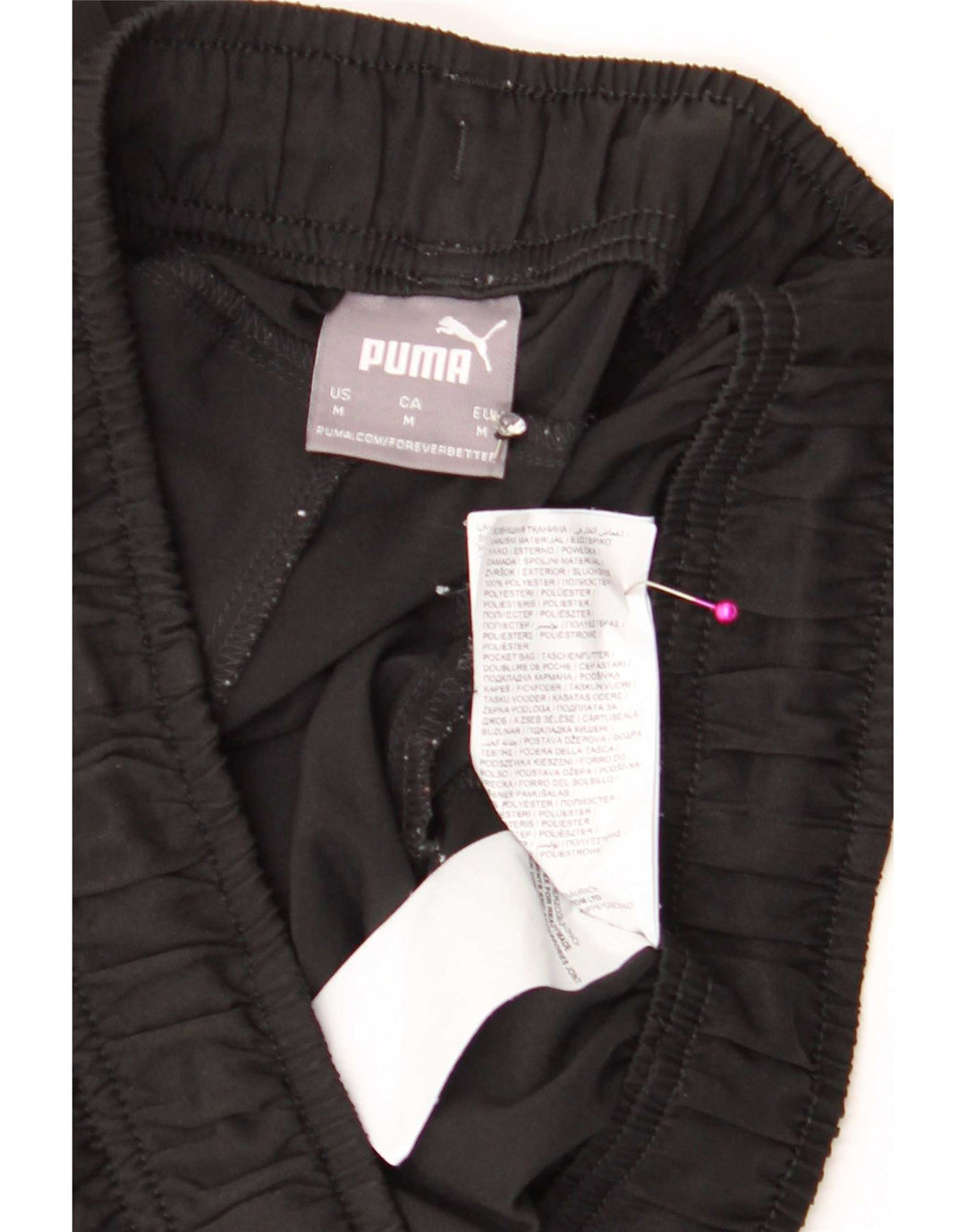 Shorts esportivos masculinos Puma médio preto poliéster
