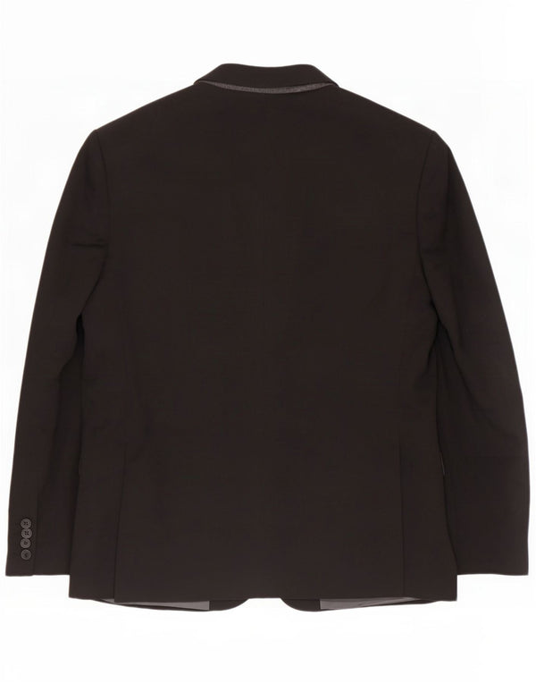 Jaqueta blazer masculina de 2 botões Marks & Spencer Reino Unido 44 XL preto poliéster
