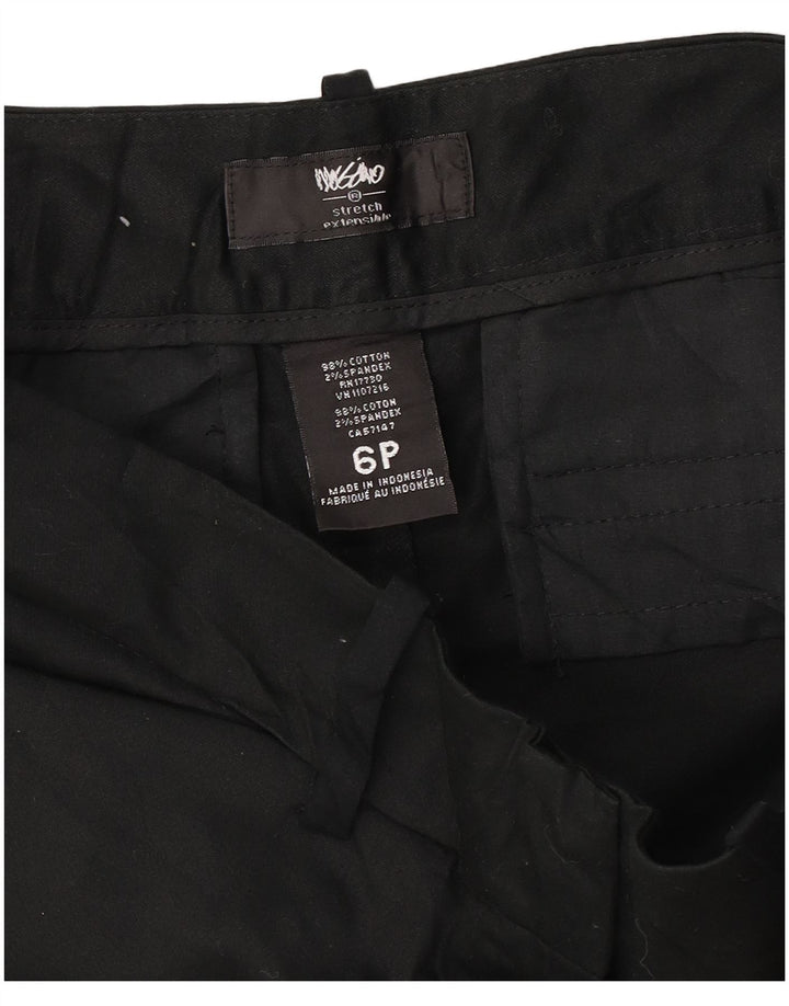 Mossimo Shorts feminino casual pequeno US 6 médio W30 algodão preto