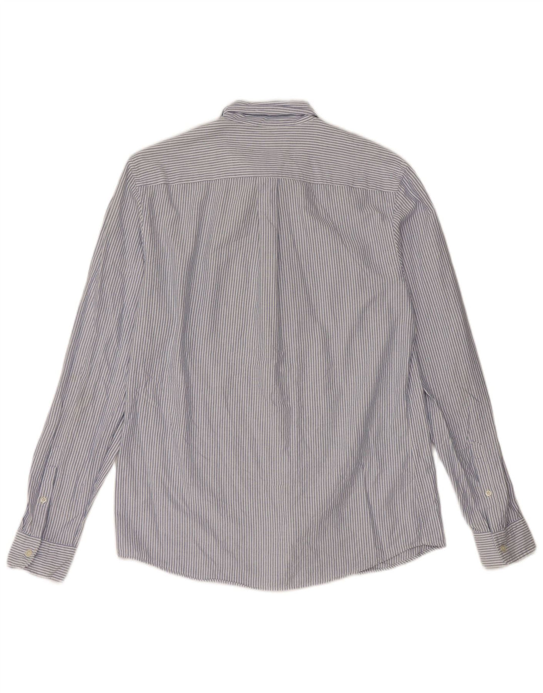 Camisa masculina Reiss grande algodão listrado azul