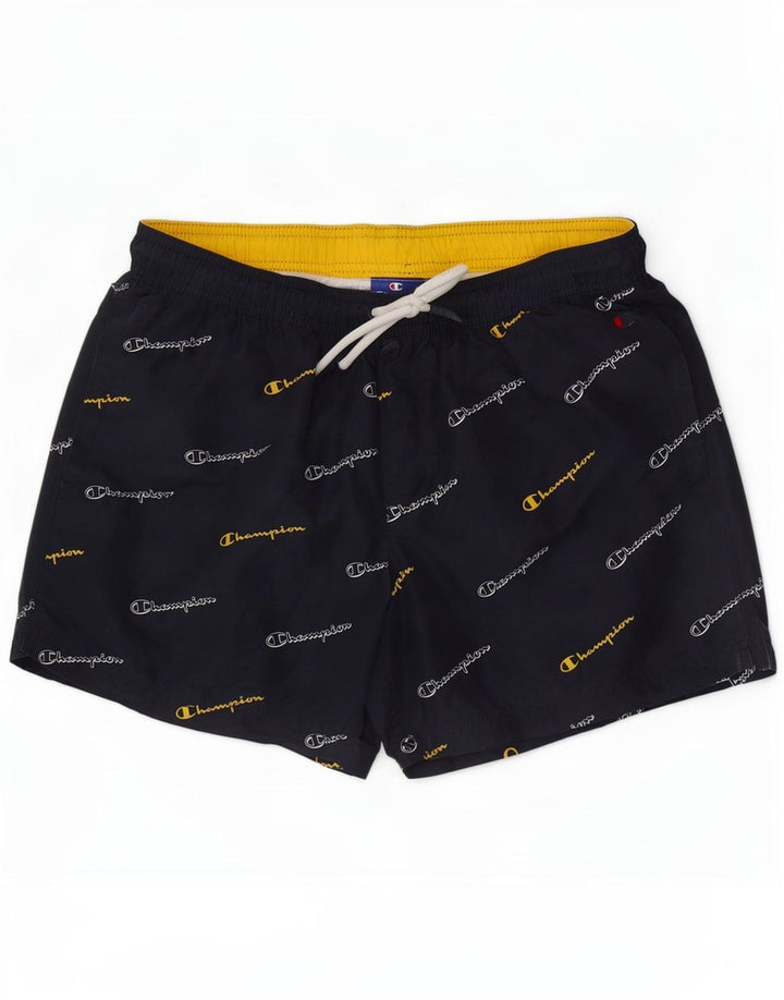 Shorts de natação masculino Champion Graphic azul marinho médio poliéster