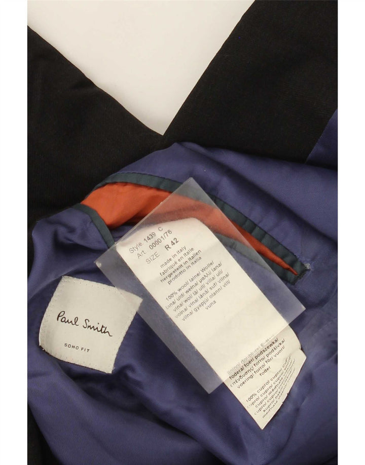 Jaqueta blazer masculina Paul Smith Soho com 2 botões Reino Unido 42 XL lã cinza