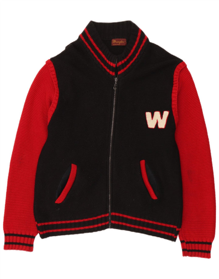 Suéter Wrangler masculino gráfico cardigan médio preto colorblock
