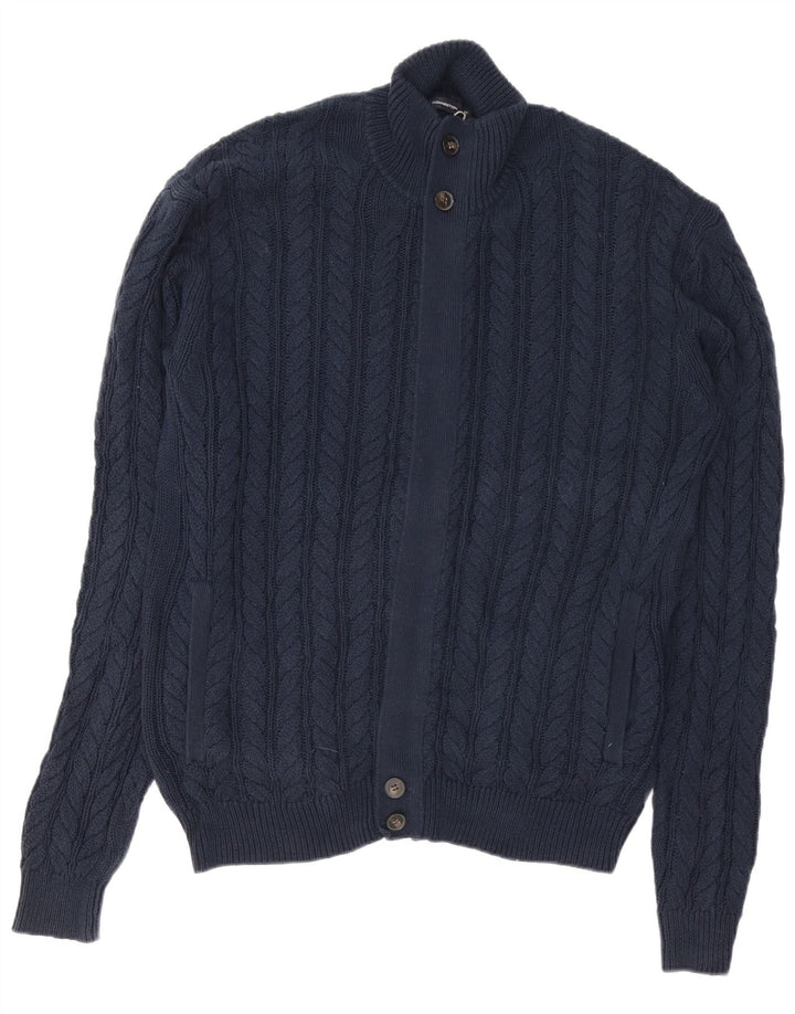 Suéter Cardigan Masculino French Connection Algodão Azul Marinho Médio