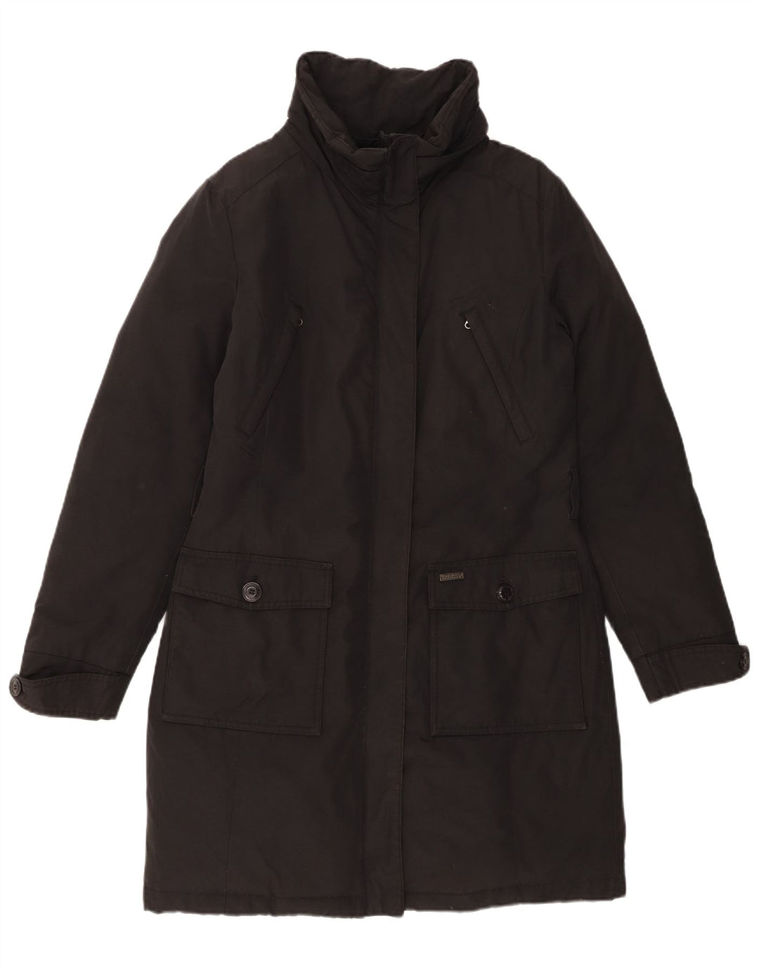 Casaco acolchoado feminino Woolrich Reino Unido 14 grande algodão preto