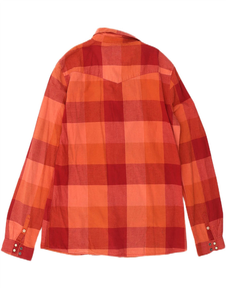 Camisa feminina Wrangler UK 16 grande algodão xadrez vermelho