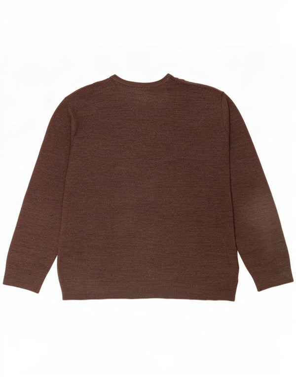 Suéter masculino Marks & Spencer com gola redonda 2XL acrílico marrom