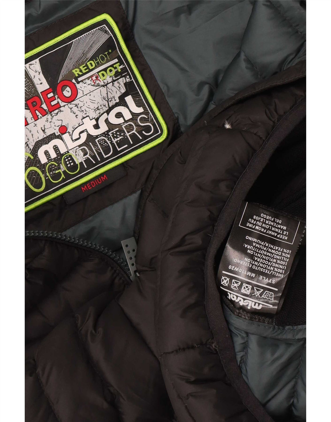Jaqueta acolchoada com capuz masculina Mistral UK 38 nylon preto médio