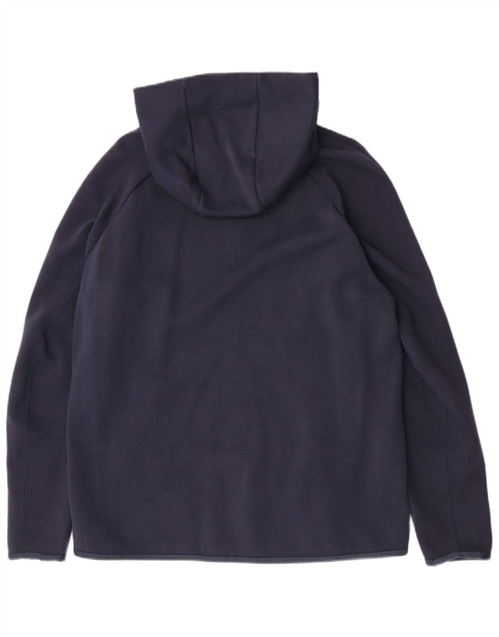 Suéter masculino Nike com capuz e zíper grande algodão azul marinho