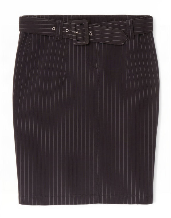 Saia lápis feminina Calvin Klein médio W29 algodão listrado azul marinho