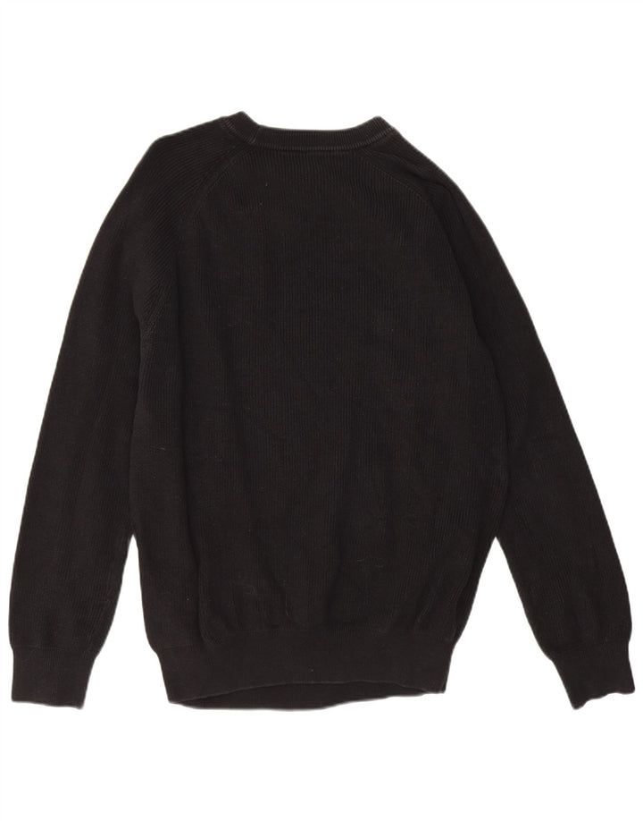 Zara Suéter masculino com gola canoa grande algodão preto