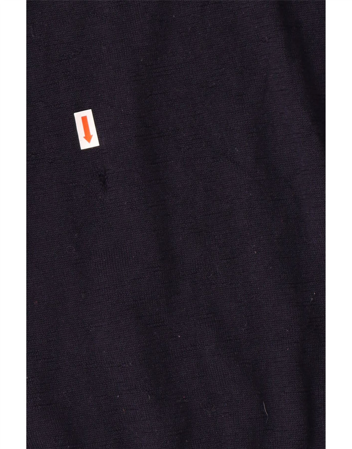 Suéter masculino Lacoste com gola redonda tamanho 4 médio azul marinho lã virgem