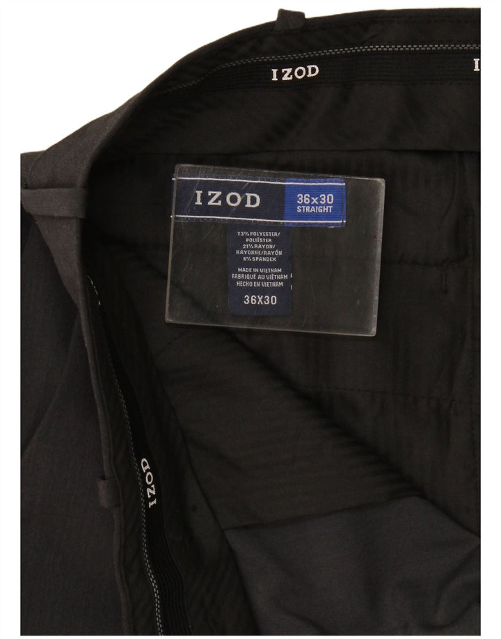 Calça masculina Izod Crop Straight Suit W36 L25 poliéster cinza