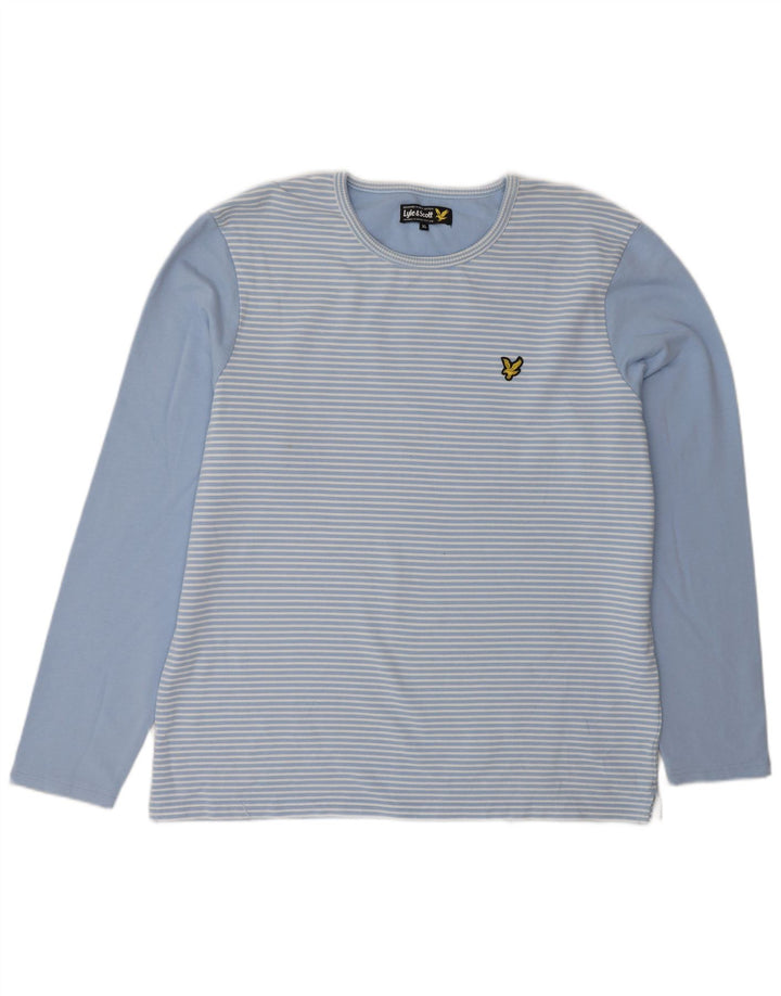 Top masculino Lyle & Scott manga comprida XL listrado azul