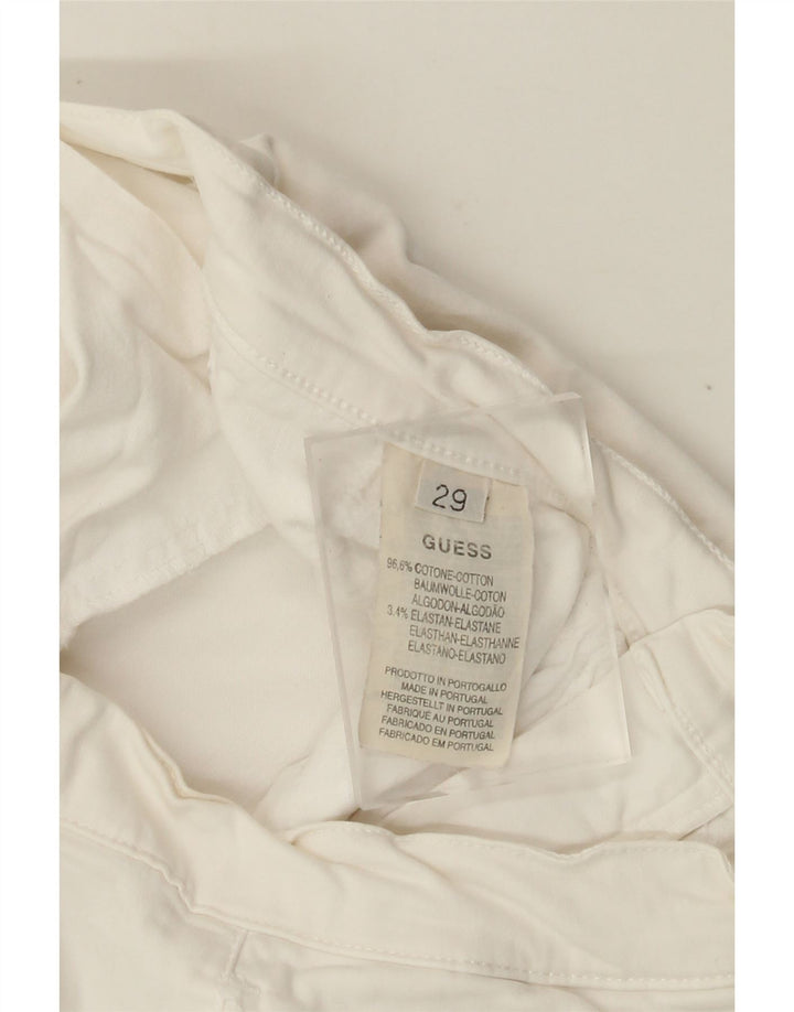 Calça feminina cortada reta GUESS W29 L23 algodão branco