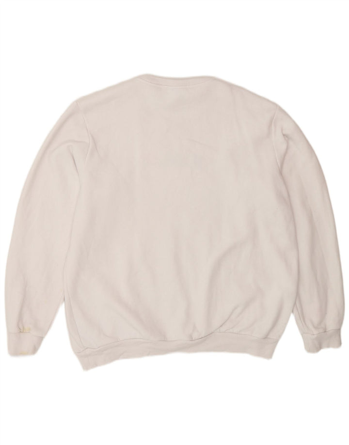 ADIDAS Mens Graphic Sweatshirt Jumper Grande Algodão Branco