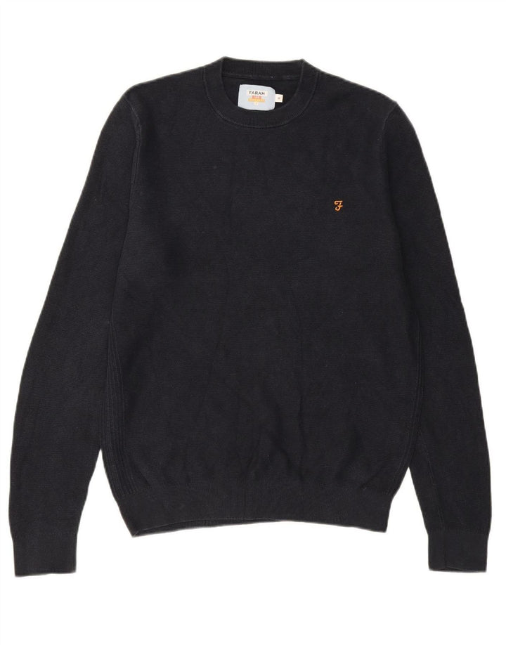 Suéter masculino Farah com gola redonda, azul marinho médio