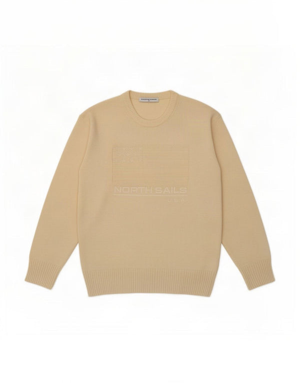 Suéter masculino North Sails com gola redonda e gola redonda XL off white lã