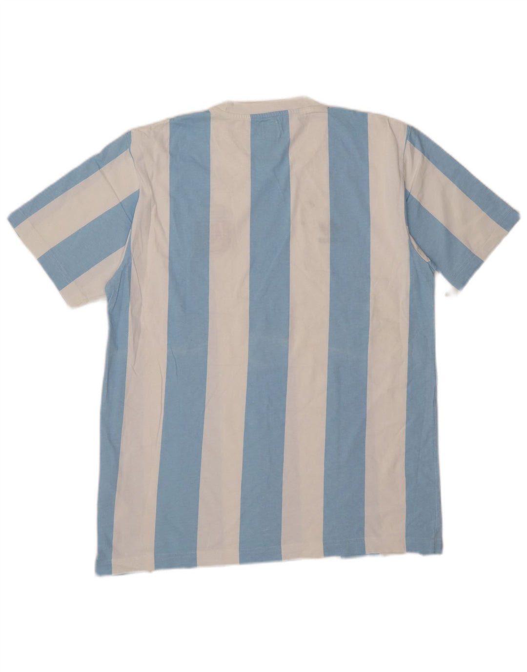 Adidas Mens Graphic T-Shirt Top Médio Azul Listrado Algodão
