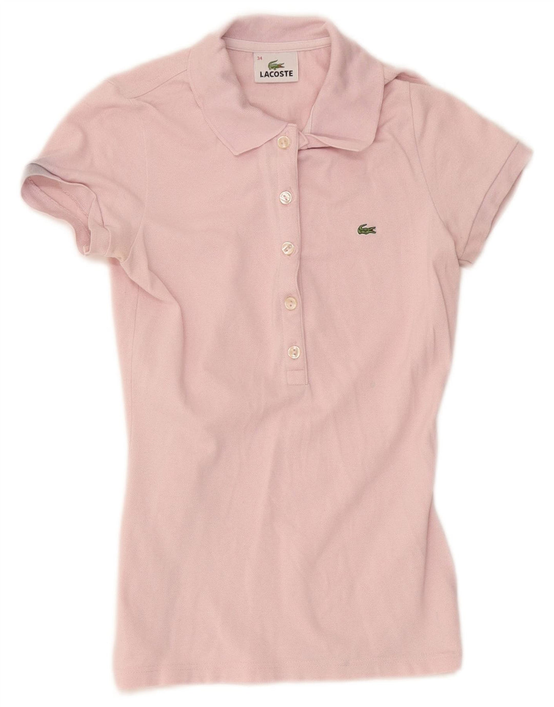 Camisa polo feminina Lacoste tamanho 34 pequeno algodão rosa