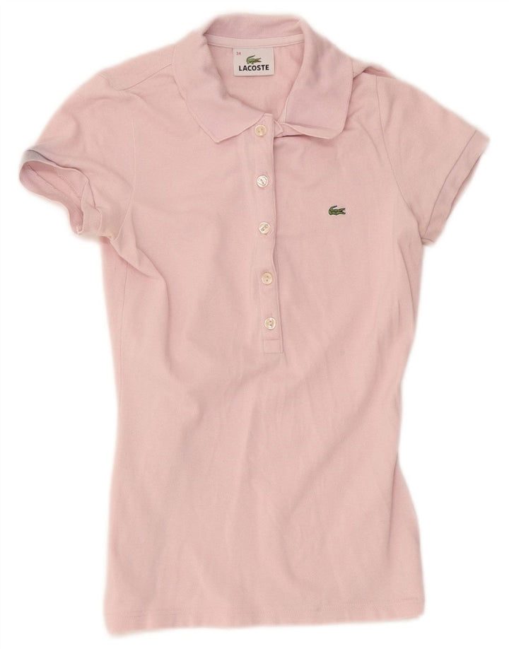 Camisa polo feminina Lacoste tamanho 34 pequeno algodão rosa