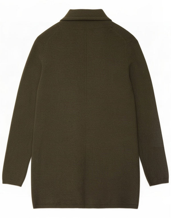Suéter cardigã feminino aberto com palangre Zara UK 14 Grande Verde