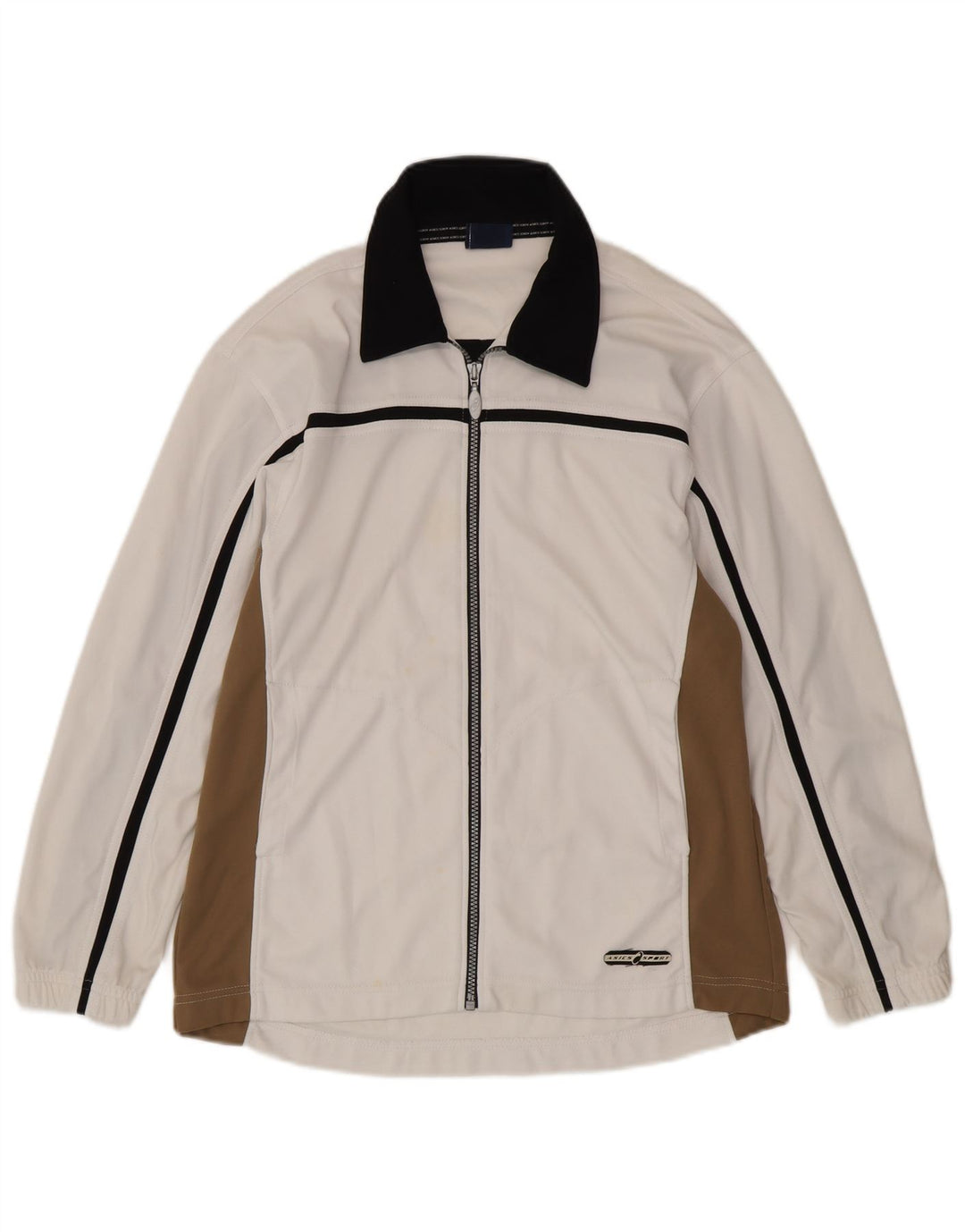 Asics Mens Tracksuit Top Jacket Médio Branco Colourblock Poliéster