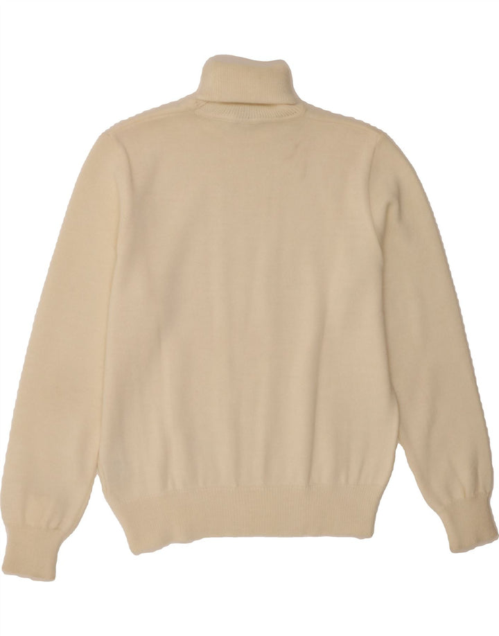 VINTAGE Womens Roll Neck Jumper Sweater IT 42 Medium Off White Acrylic Vintage Vintage and Second-Hand Vintage from Messina Hembry 