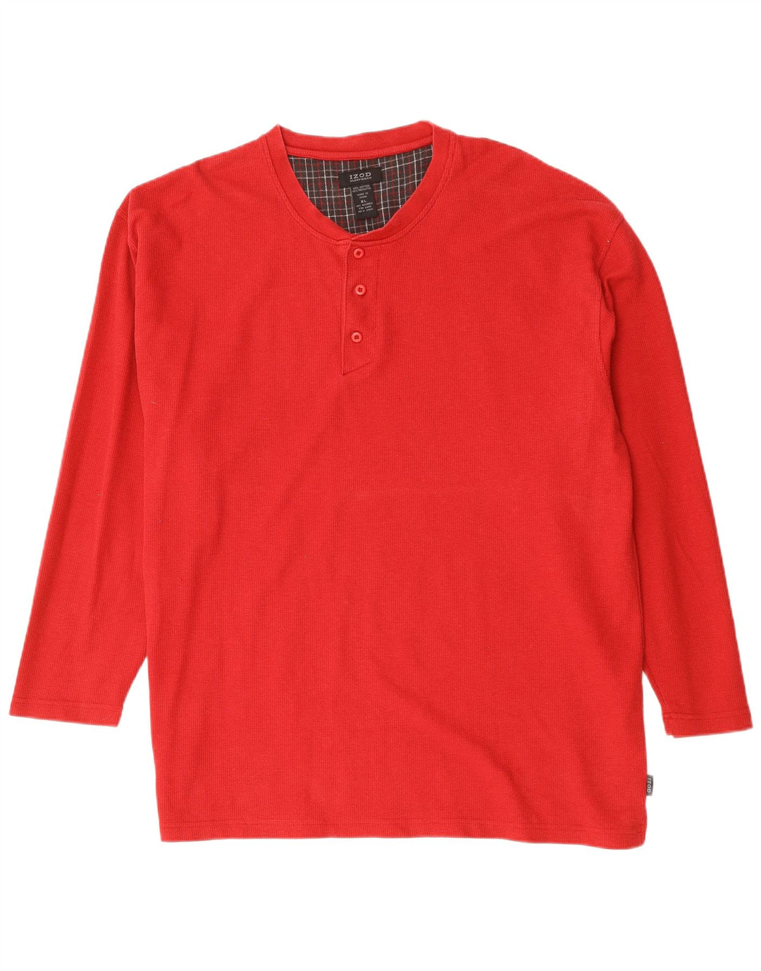 IZOD Mens Pijamas Top Manga Longa XL Algodão Vermelho