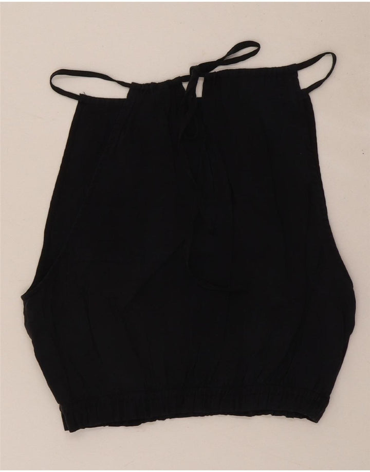 Top Zara Feminino Crop Halter UK 4 XS Preto