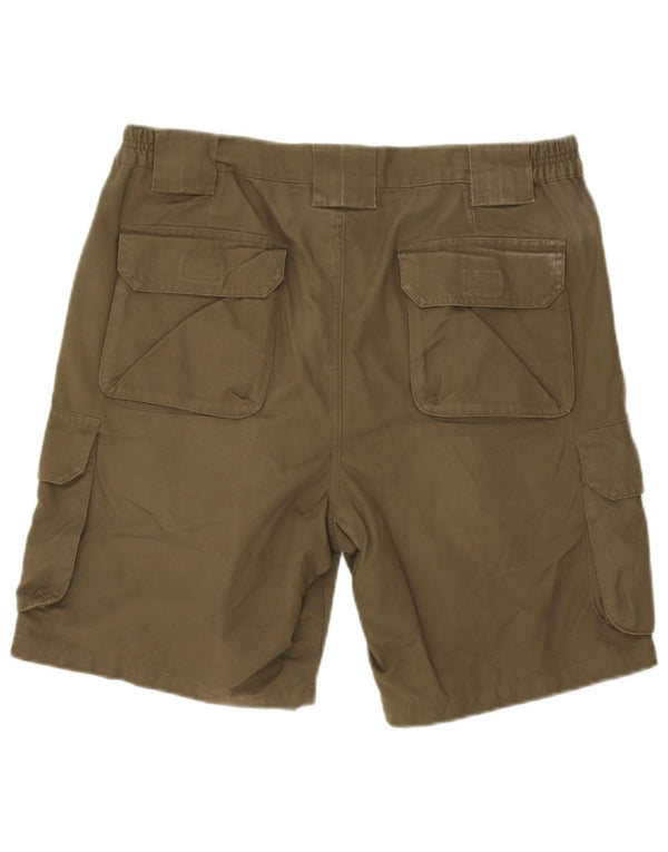 Zara Mens Cargo Shorts EU 42 Grande W32 Algodão Cáqui