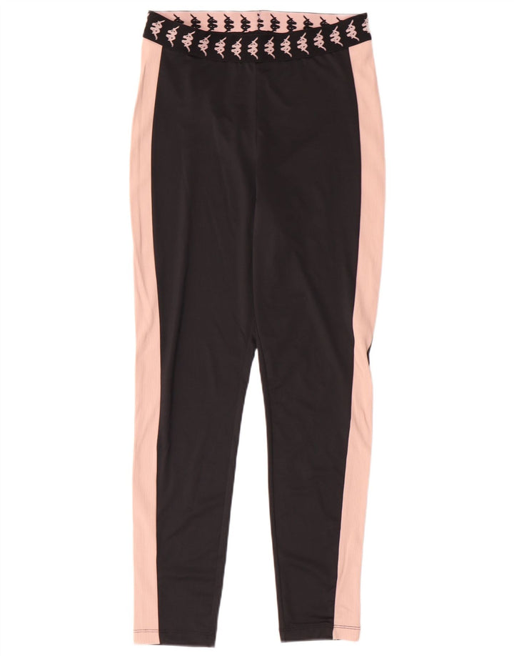 Kappa Womens Tezenis Graphic Leggings UK 8 Small Black Colourblock