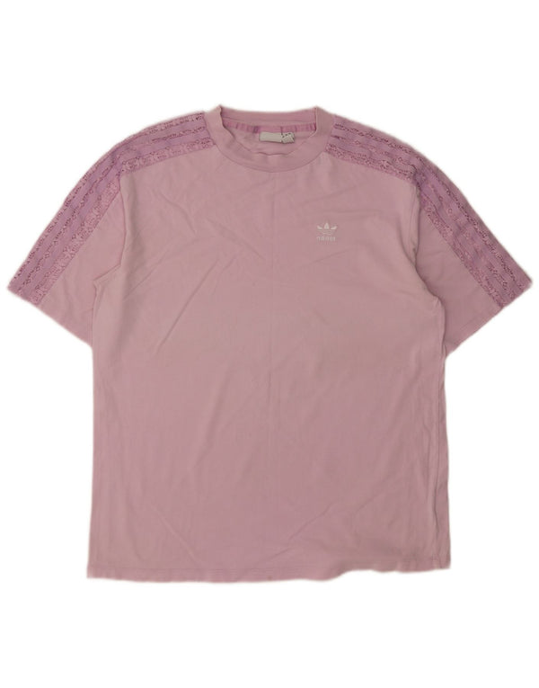 Camiseta Adidas Feminina Oversized Graphic Top UK 10 Pequena Rosa