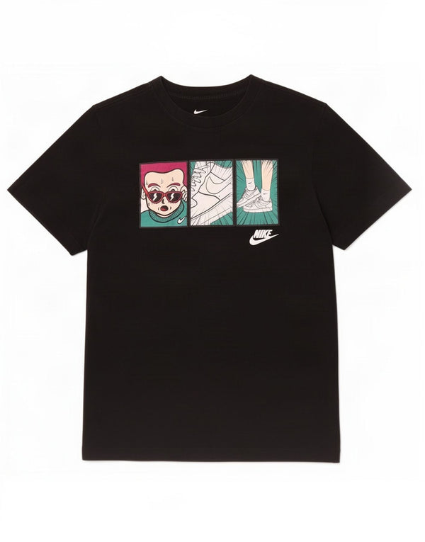 Camiseta Nike feminina gráfica Top UK 6 XS algodão preto