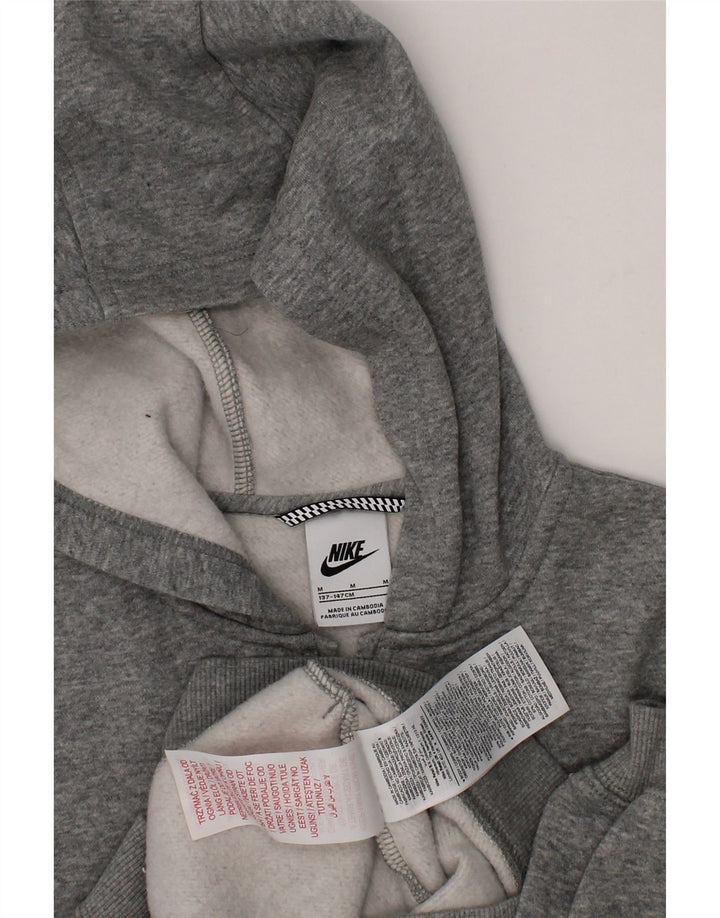 NIKE Girls Zip Hoodie Sweater 10-11 Years Medium  Grey Cotton Vintage Nike and Second-Hand Nike from Messina Hembry 