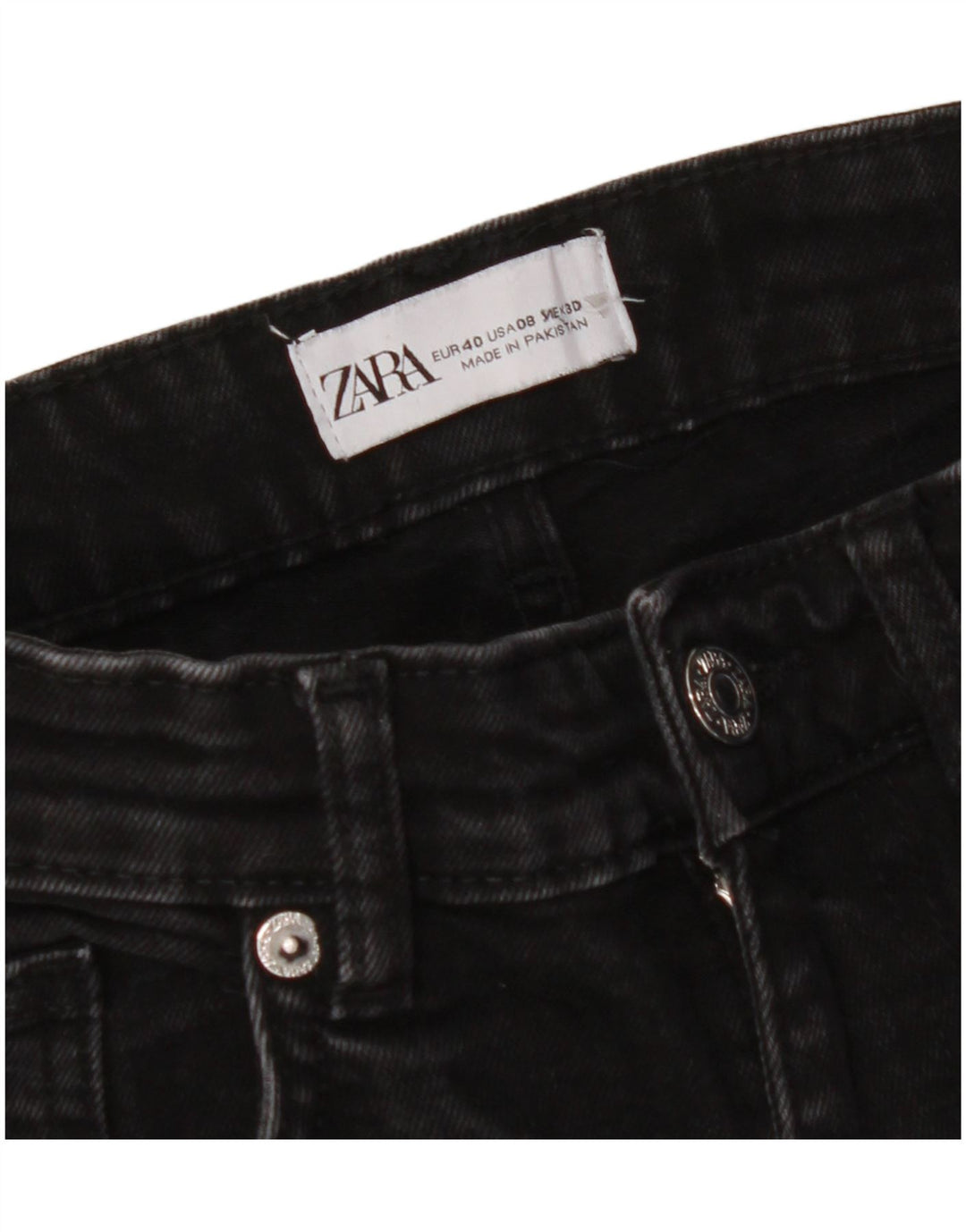 Calça jeans feminina ZARA EU 40 médio W30 L24 preto