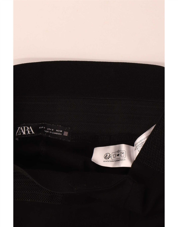 Calça feminina casual slim Zara pequena W26 L28 polietileno preto