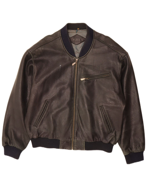 Jaqueta de couro masculina Trapper IT 54 2XL preta