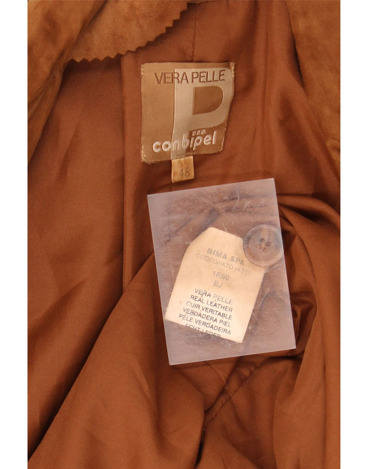 Jaqueta blazer feminina de camurça com 2 botões CONBIPEL IT 48 XL couro marrom