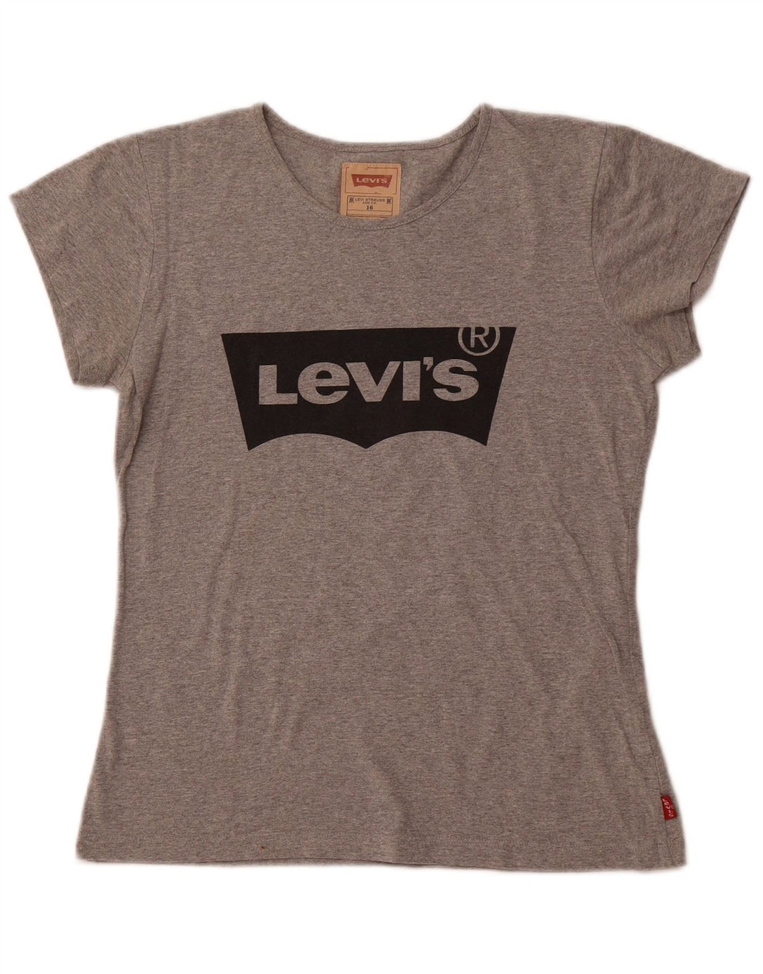 Camiseta gráfica feminina LEVI'S 15-16 anos poliéster cinza