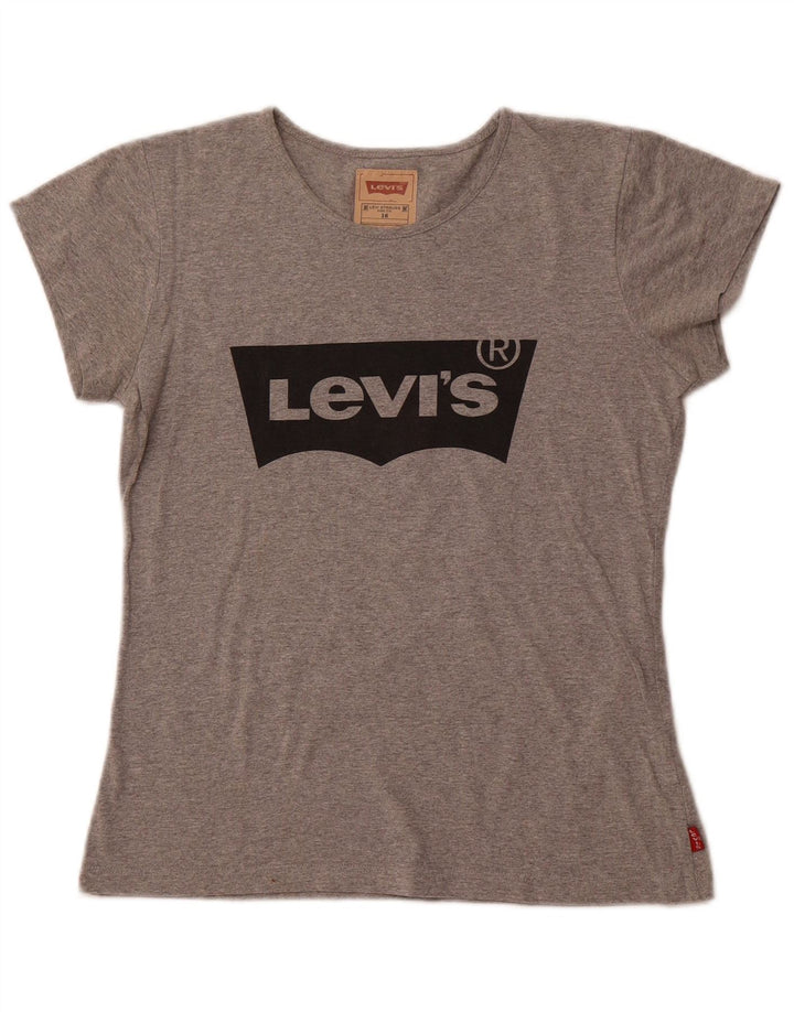 Camiseta gráfica feminina LEVI'S 15-16 anos poliéster cinza