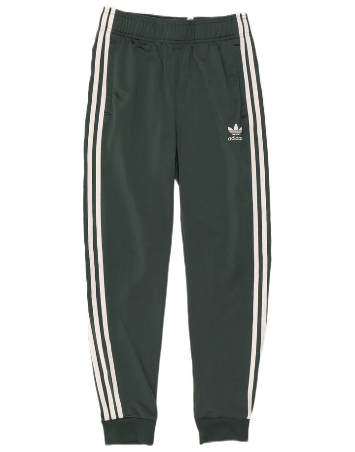 Adidas meninos calças de treino joggers 12-13 anos verde poliéster